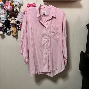 American Eagle Oversized Button-Up Beach Shirt Size Small